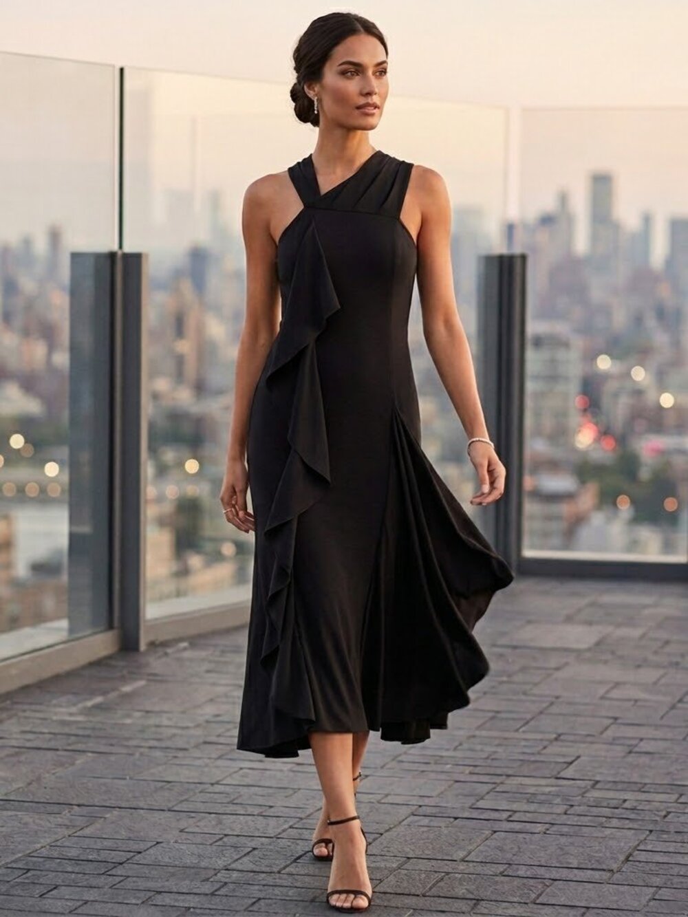 Kondo Elegant Black Evening Dress size 8